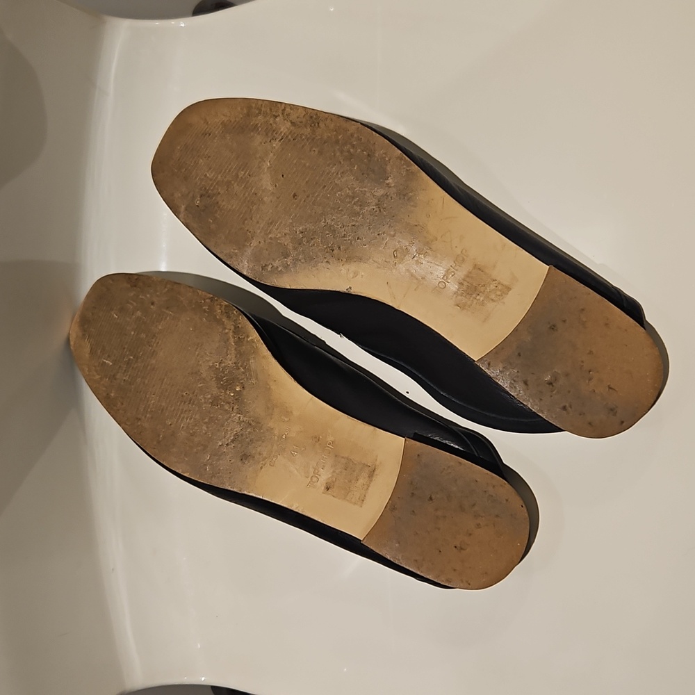 Black Leather Loafer Mules - 10.5 - Picture 3 of 4